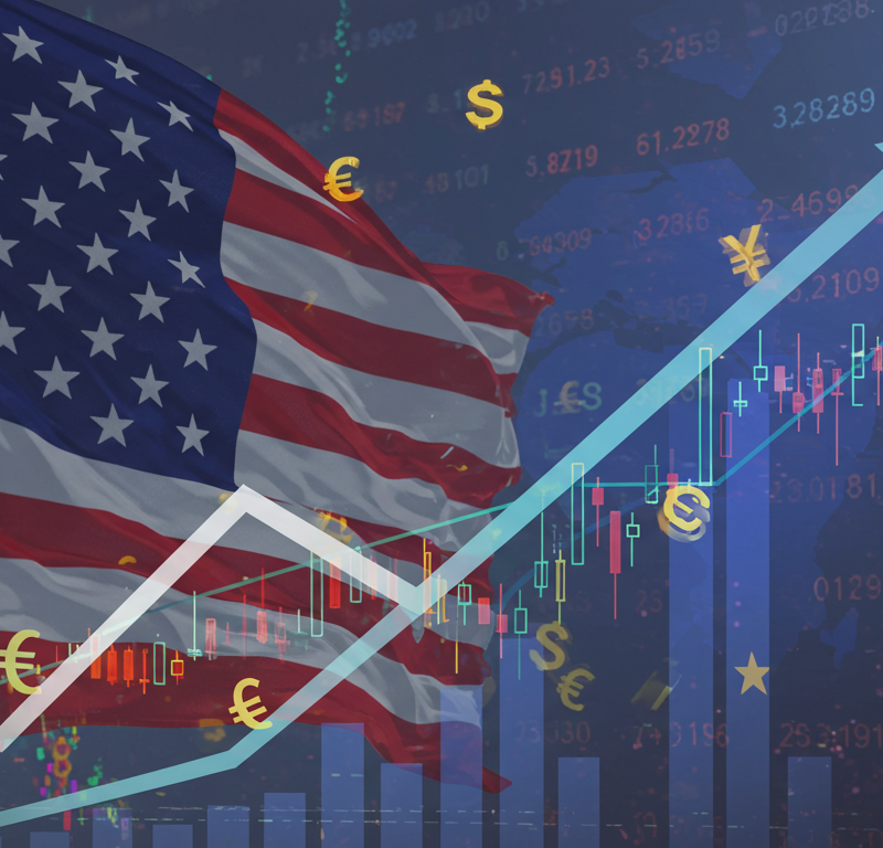 Wall Street and European futures advance as investors navigate inflation concerns, shown with upward graphs and inflation visuals