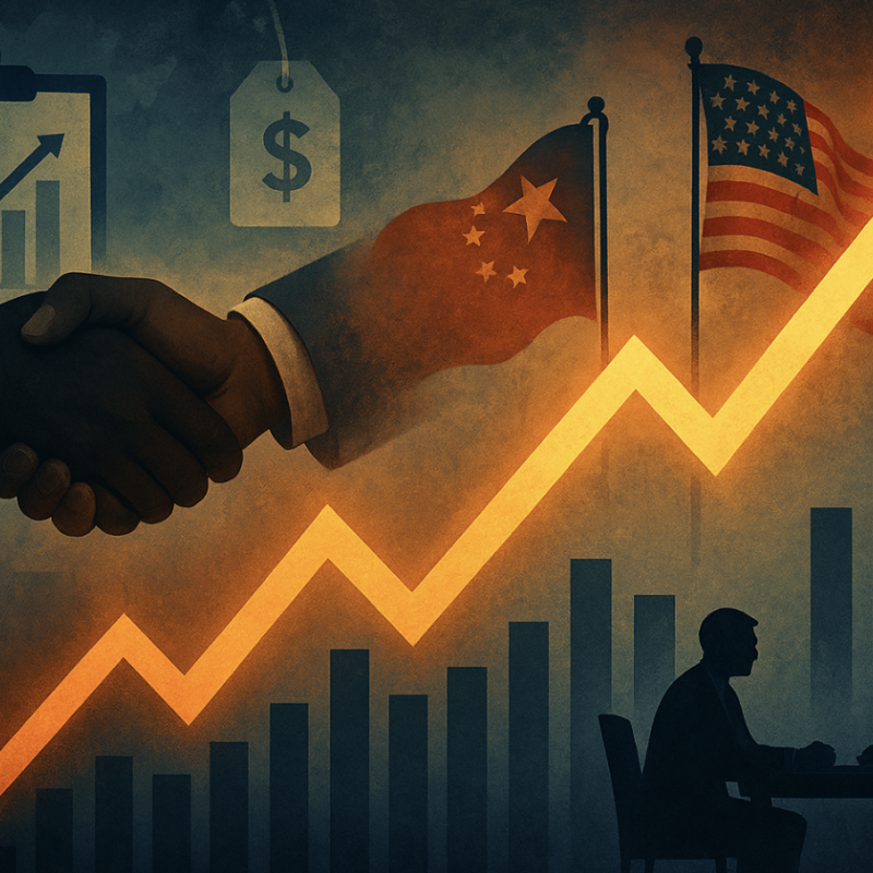 Equity futures advance as markets anticipate inflation data and shifts in diplomacy, with rising graphs and related icons