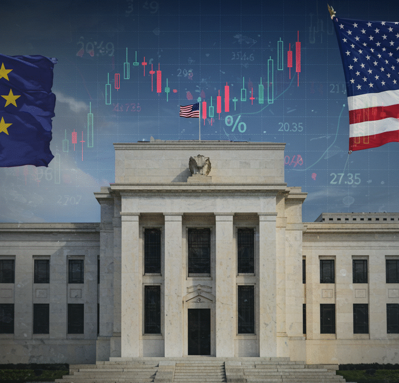 European and U.S. stock futures trade mixed as investors await the Federal Reserve’s next move.