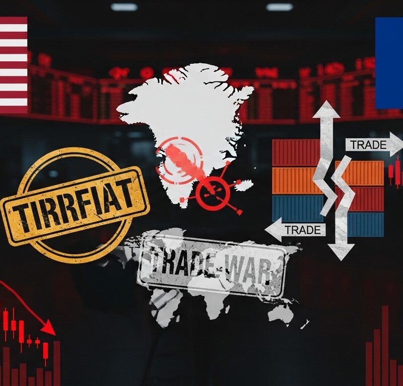 Wall Street and European stock futures fall after tariff threats against Greenland trigger global market volatility.