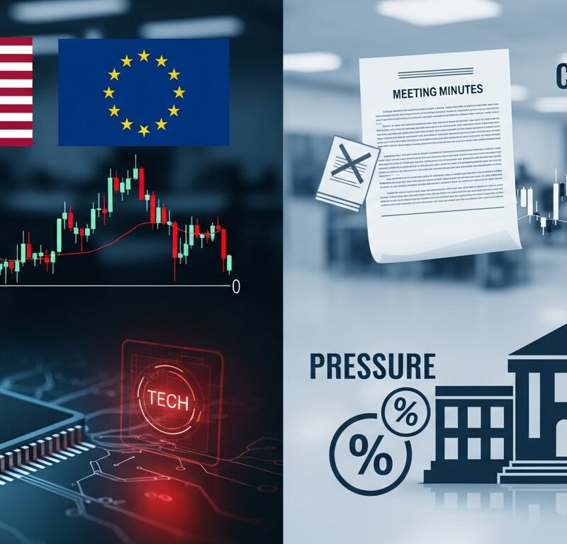 European and U.S. stock futures hover near flat as tech pressure and Fed meeting minutes limit risk appetite.