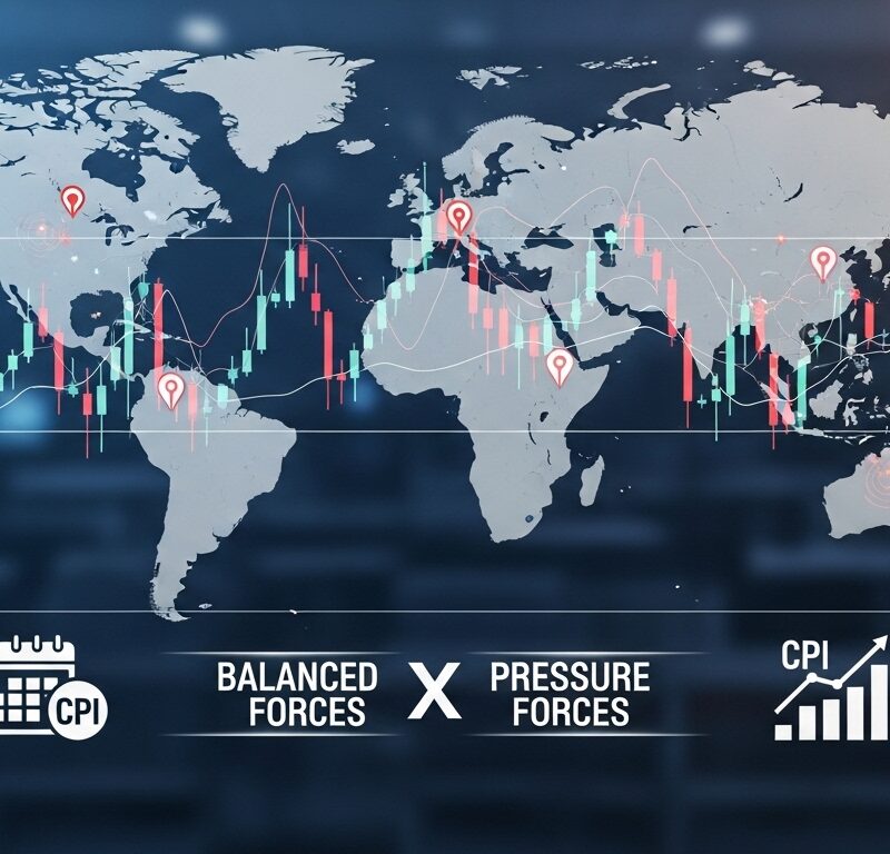 Global stock futures trade near flat before the open as geopolitical tensions and economic data releases keep investors cautious.