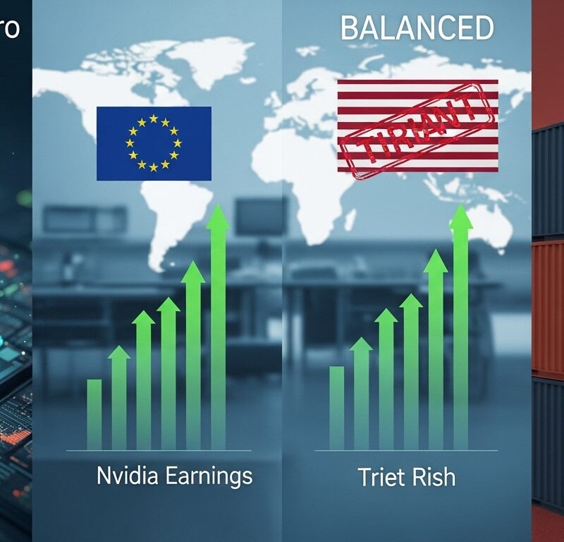U.S. and European stock futures signal cautious optimism as Nvidia earnings and tariff developments shape market direction.
