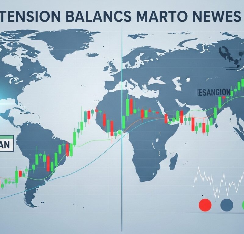 A financial thumbnail showing global stock futures trading flat as diplomatic talks with Iran balance ongoing escalation risks and market uncertainty.