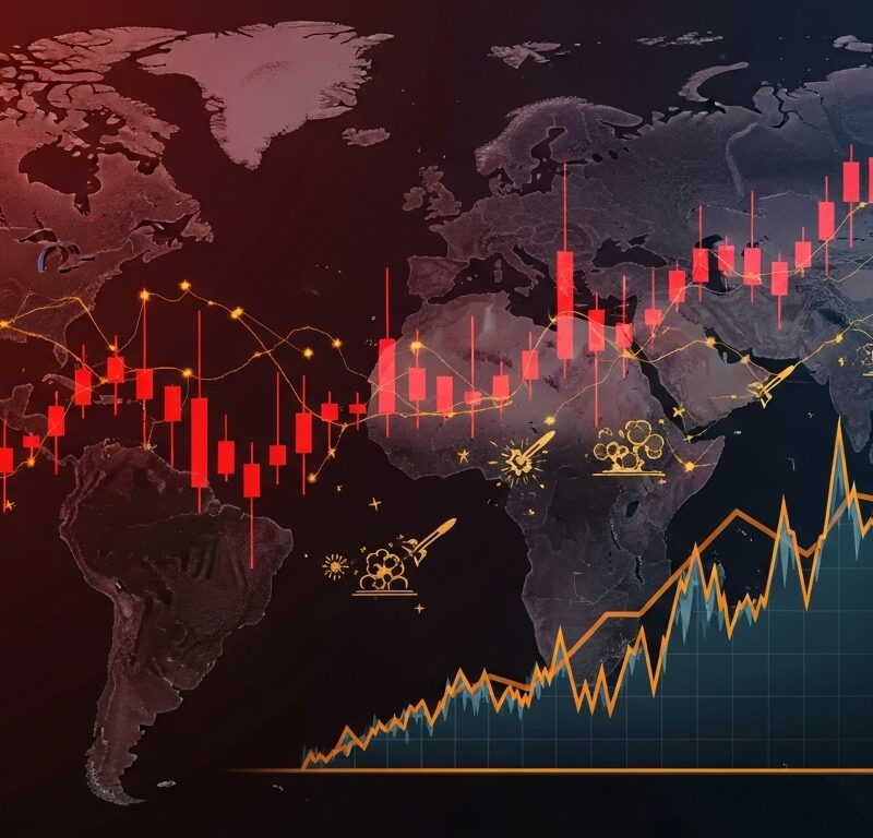 Global stock futures fall as oil prices spike and risk-off sentiment rises following geopolitical strikes in the Middle East.