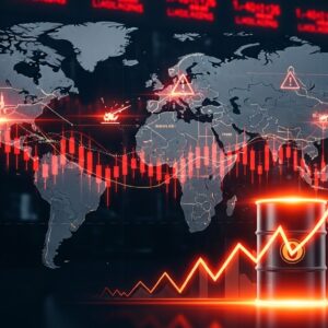 Global stock futures fall as war escalation fears and an oil price surge shake investor sentiment.