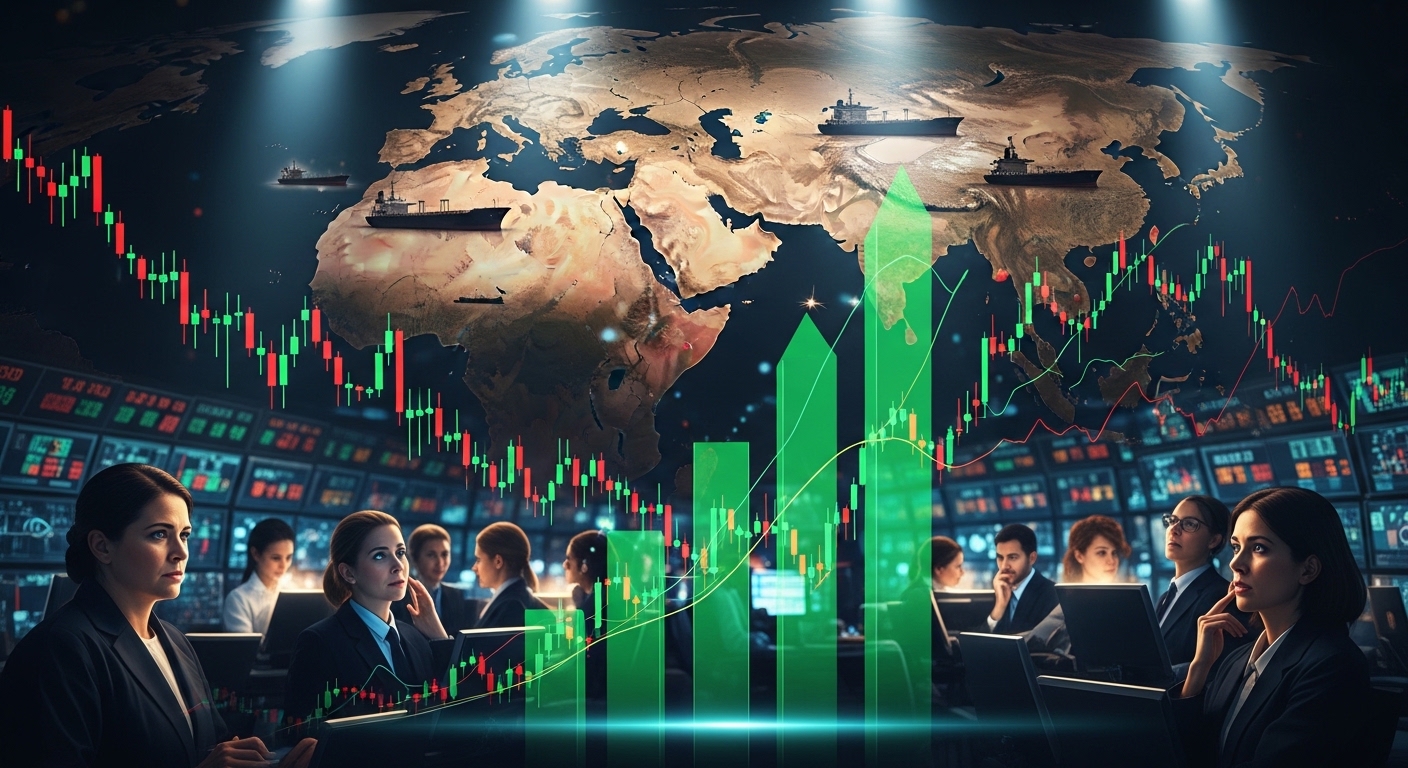 European and US futures rising with narrow market leadership and Hormuz oil risk