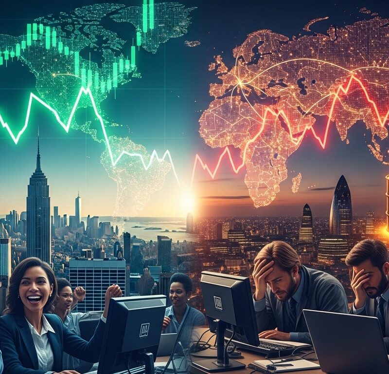 Nasdaq rising on tech earnings while European markets fall due to oil price shock