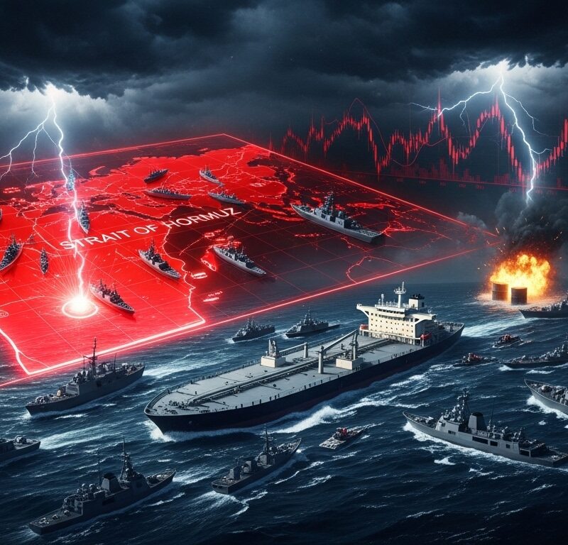 Global futures falling sharply as Hormuz blockade triggers oil surge and market selloff