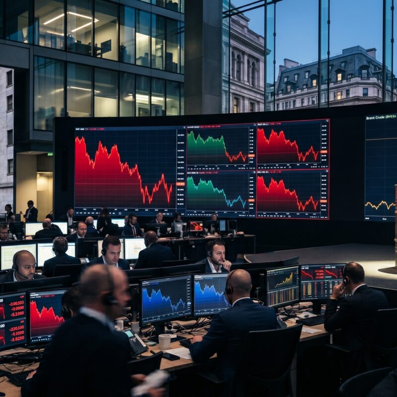 U.S. and European stock futures fall as oil price risk and market volatility pressure global investors.